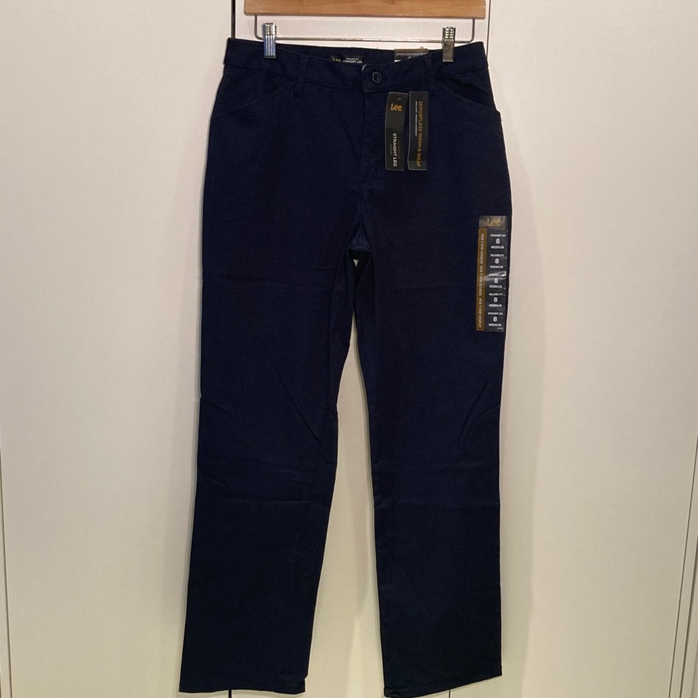 Lee efforless wash &wear Dark Blue cotton pants 8 Medium